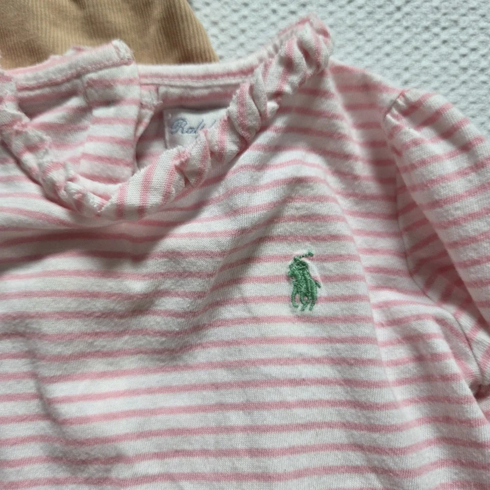 Ralph Lauren Pink Striped and GAP Floral Baby Dresses Bundle